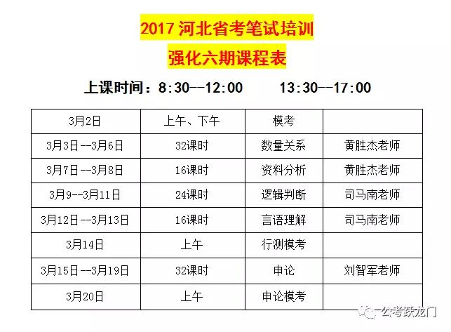 2017年河北省考筆試培訓強化六期