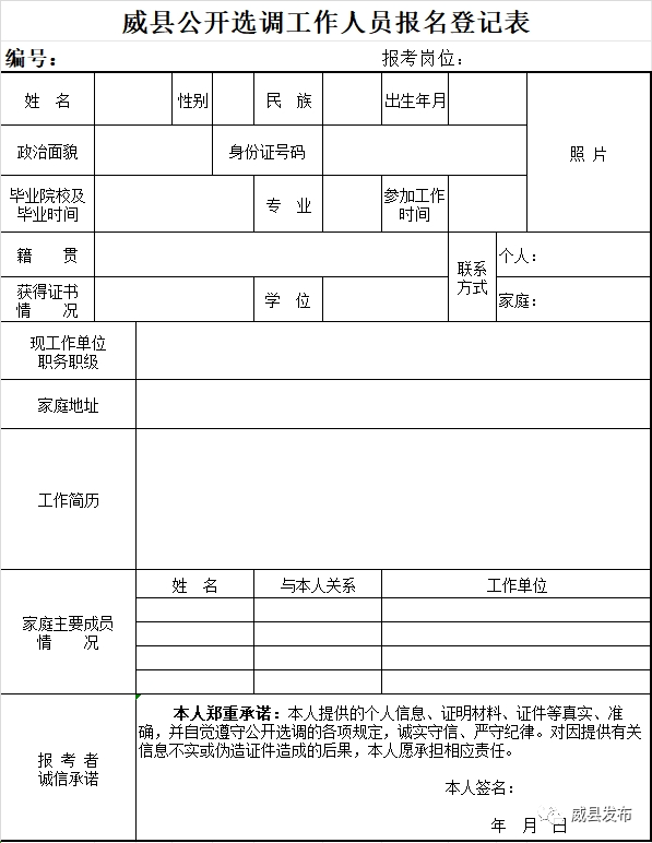 威縣公開選調(diào)工作人員公告